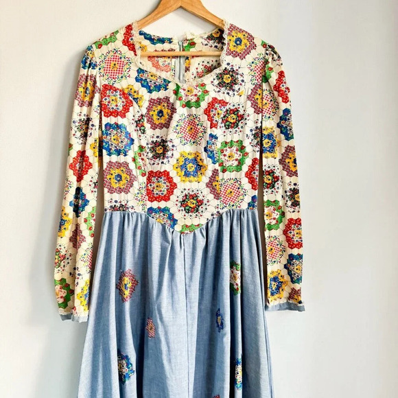 Vintage Floral Patchwork Maxi Dress - Picture 3 of 12